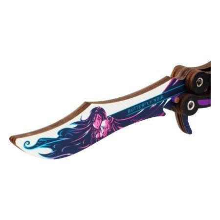 Нож деревянный ТРИ СОВЫ Бабочка "Нео Нуар" пакет с европодвесом RE-НД2БК002