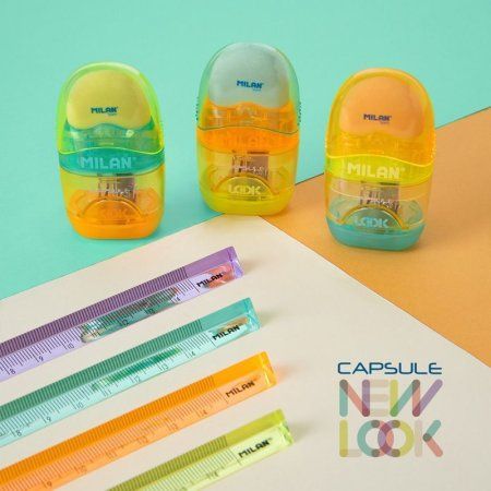 Ластик-точилка MILAN Capsule New Look, контейнер ассорти ML-4701116LK2 Ластик-точилка MILAN Capsule New Look, контейнер ассорти ML-4701116LK2