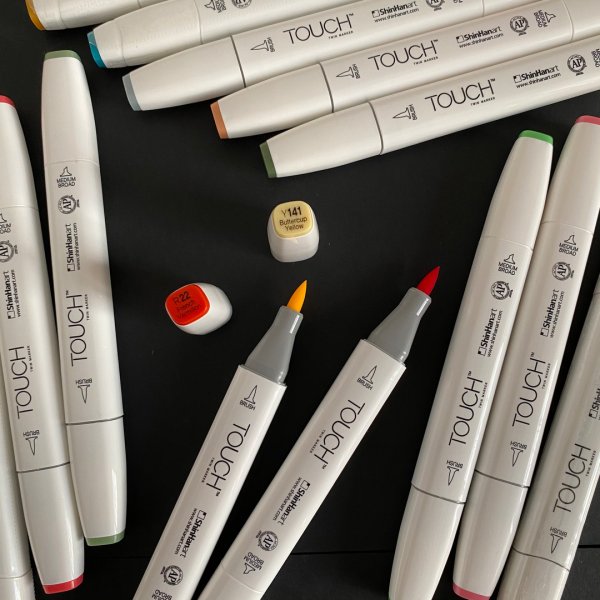 Маркер TOUCH BRUSH двухсторонний на спиртовой основе