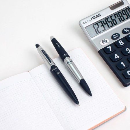 Карандаш механический MILAN Capsule Slim Silver 0.5 мм HB с ластиком, ассорти ML-185028920