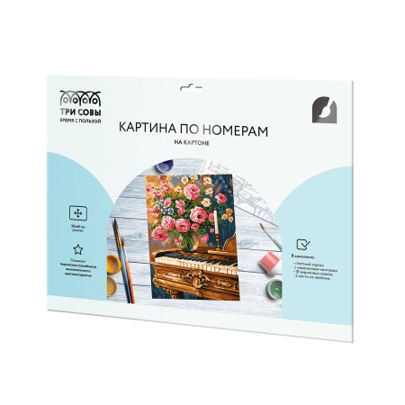 Картина по номерам на картоне ТРИ СОВЫ "Цветочная мелодия" 30 x 40 см с акриловыми красками и кистями RE-КК3040_57385