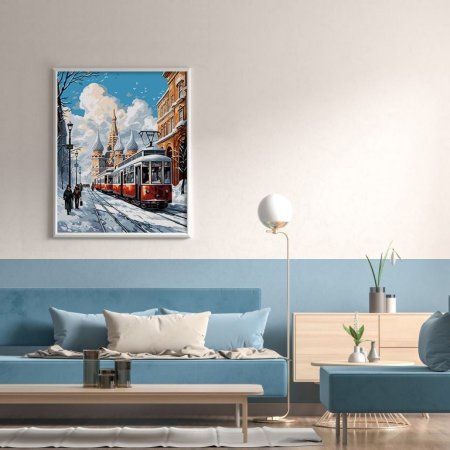 Набор для раскрашивания по номерам (холст на подрамнике) ФРЕЯ 50 х 40 см "В центре города" PNB/PL-270