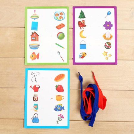 Развивающий набор "Найди пару" ассоциации, с шнурком SIM-5372912 Развивающий набор "Найди пару" ассоциации, с шнурком SIM-5372912