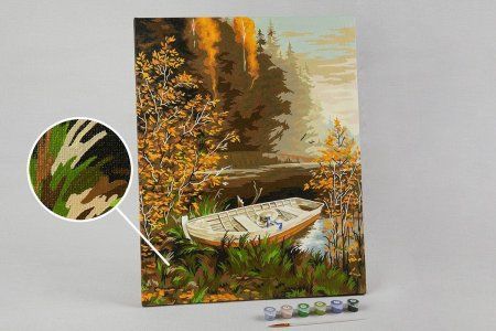 Набор для раскрашивания по номерам (холст на подрамнике) ФРЕЯ 50 х 40 см "Осенняя тишина" PNB/PL-144