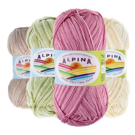 Пряжа ALPINA Holly Melange 100% мерсеризованный хлопок 50 г 200 м ± 10 м Пряжа ALPINA Holly Melange 100% мерсеризованный хлопок 50 г 200 м ± 10 м