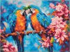 Кристальная (алмазная) мозаика ФРЕЯ на подрамнике "Попугаи Ара" 40 х 30 см ALPD-283