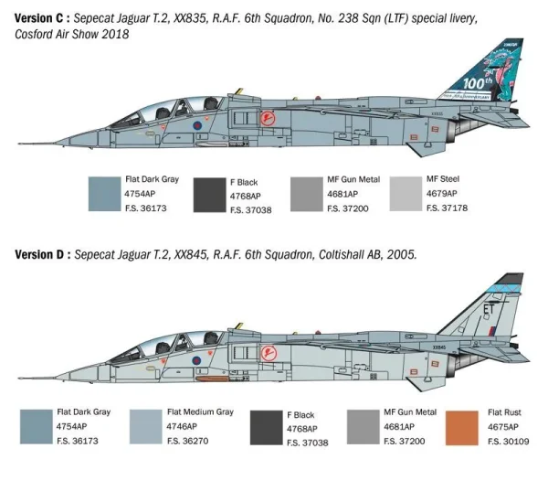 Сборная модель: Самолет Jaguar T.2 R.A.F. TRAINER З-1470ИТ