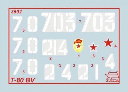 Сборная модель: Танк Т-80БВ, З-3592 Сборная модель: Танк Т-80БВ, З-3592