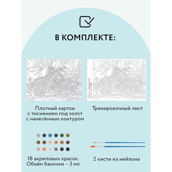 Картина по номерам на картоне ТРИ СОВЫ "На скорости" 30 x 40 см с акриловыми красками и кистями RE-КК_44056