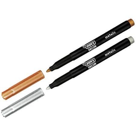 Набор маркеров для декорирования JOVI "Decor metalic. Золото+Серебро" 2 шт пулевидные, 2 мм, блистер RE-1602