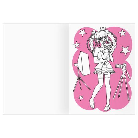 Раскраска с цв. фоном А4 ТРИ СОВЫ "Аниме. Модный показ" 16 стр. RE-PцА4_57734