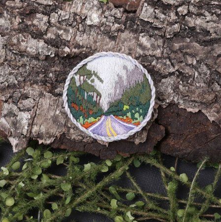 Набор для вышивания PANNA Живая картина. Брошь. Дорога в лесу JK-2186