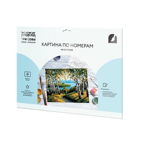 Картина по номерам на картоне ТРИ СОВЫ "Березовая роща" 30 x 40 см, краски, кисть RE-КК_53769
