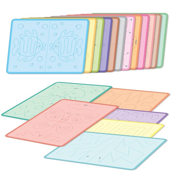 Развивающая игра: Пиши-стирай двумя руками" (18 карточек) KOR-05068