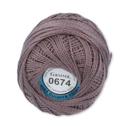 Пряжа GAMMA Ирис 100% хлопок 1 х 10 г 82 ± 3 м №0674 серый GAM-IRI-1-0674