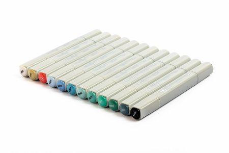 Набор маркеров на спиртовой основе VISTA-ARTISTA Style 04 - Морской пейзаж 0.7 мм - 7 мм 12 цв перо круглое/скошенное SMA-12-04