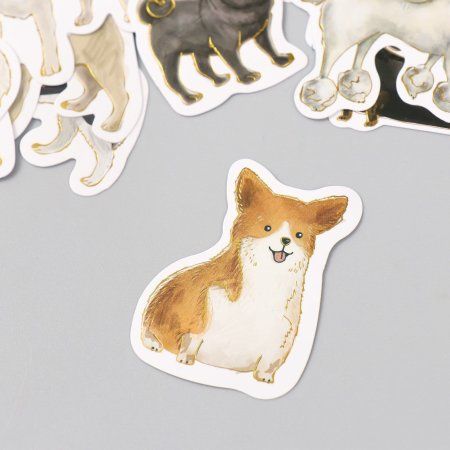 Наклейки для творчества "Породы собак" тиснение серебро набор 48 шт 9 x 7 x 0.8 см SIM-9494215