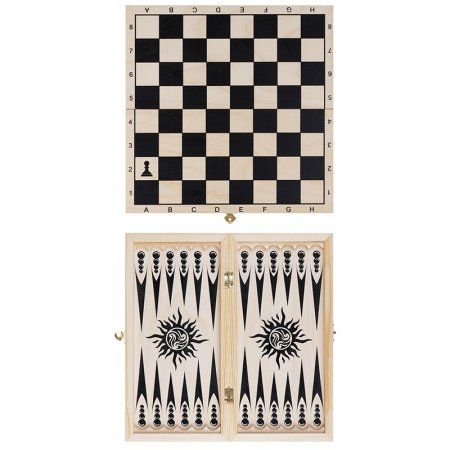 Набор игр 3 в 1 ТРИ СОВЫ "Нарды, шашки, шахматы" обиходные, деревянные с деревянной доской 40 x 40 см RE-НИ_46786
