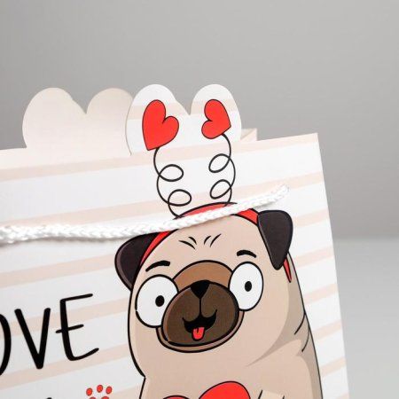 Пакет подарочный "Love you" 25 x 26 x 10 см SIM-5266625