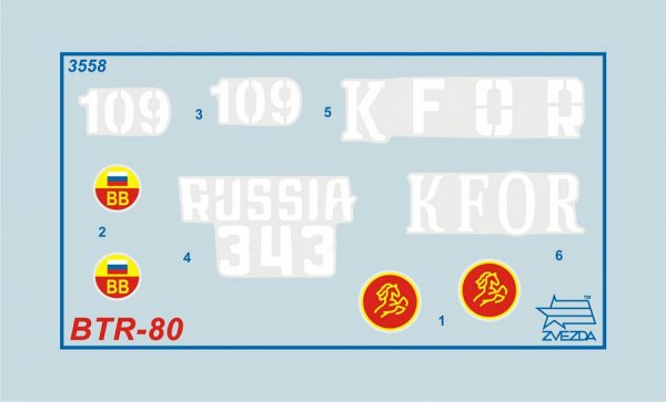 Сборная модель: Советский бронетранспортёр БТР-80 (масштаб 1:35), З-3558