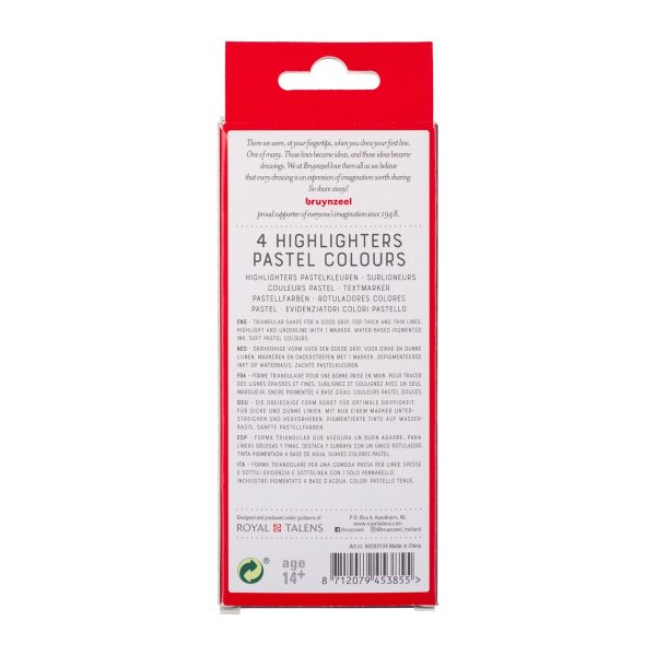 Набор текстовыделителей BRUYNZEEL 4 цвета пастельные MP60283104