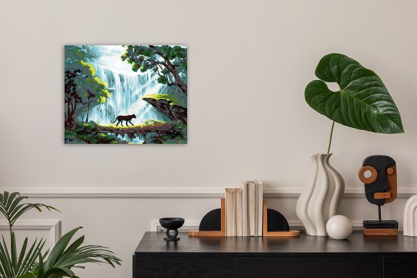 Набор для раскрашивания по номерам (холст на подрамнике) ФРЕЯ 50 х 40 см "Рассвет в джунглях" PNB/PL-341