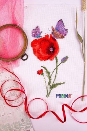 Набор для вышивания PANNA Мгновения лета. Бабочки 15 х 28 см PS-7033