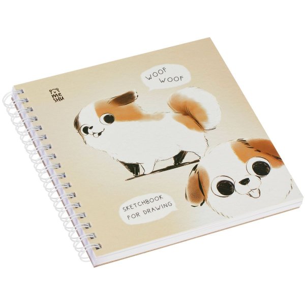 Скетчбук 60л. 150 x 150 мм MESHU "Cute dog" 120 г/м2, на гребне, soft-touch RE-MS_64035