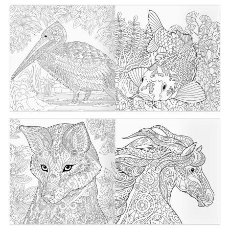 Раскраска для взрослых 228 x 228 мм ТРИ СОВЫ "Антистресс-терапия. Животные" 64 стр., склейка RE-Pск64_63512