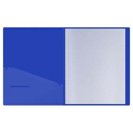 Папка с 60 вкладышами A4 Berlingo "Soft Touch" 30 мм, 700 мкм, синяя, с внутр. карманом RE-DB4_60981