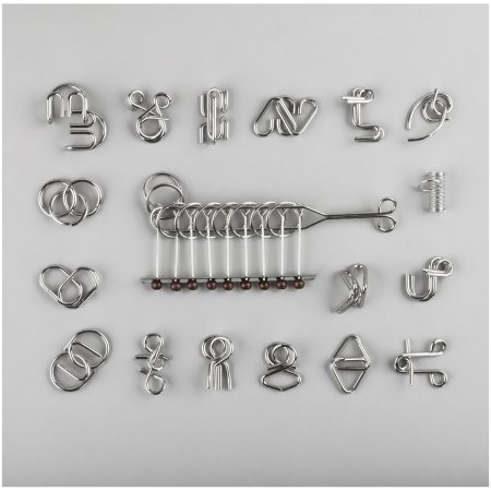 Набор металлических головоломок ТРИ СОВЫ 18 шт, картонная коробка RE-PM15_17703