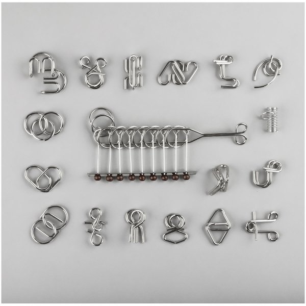 Набор металлических головоломок ТРИ СОВЫ 18 шт, картонная коробка RE-PM15_17703