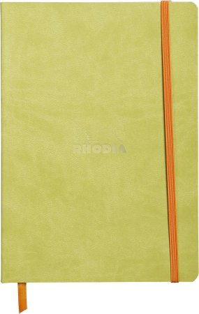 Блокнот RHODIARAMA Softcover A5 90 г/м2 80 л, в линию, на резинке, анисовый зеленый RH-117406C