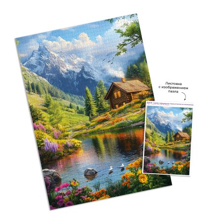 Пазл 2000 элементов ФРЕЯ "Премиальная коллекция. Домик у подножья гор" TOP-PZL-2000/05