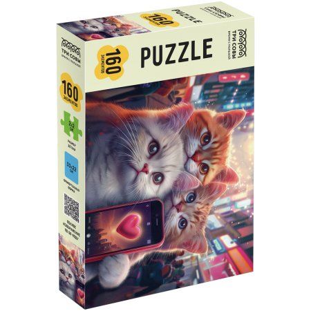 Пазл ТРИ СОВЫ 160 "Селфи котиков" RE-ПК160_64406