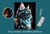 Набор для раскрашивания по номерам (черный холст) ФРЕЯ 50 х 40 см "Кошачий взгляд" PNB/PLB-312