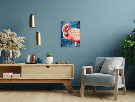 Набор для раскрашивания по номерам (холст на подрамнике) ФРЕЯ 40 х 30 см "Изящный фламинго" PNB/PM-121