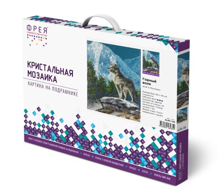 Кристальная (алмазная) мозаика ФРЕЯ на подрамнике "Горный волк" 30 х 40 см ALPD-130