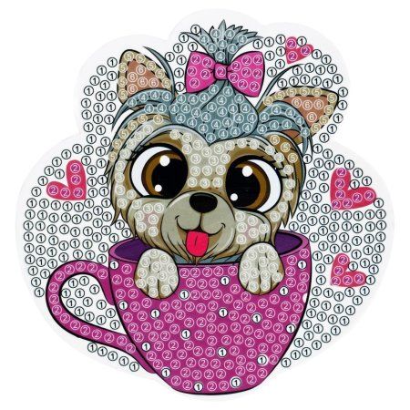 Алмазная мозаика, магнит ТРИ СОВЫ "Милый щенок" картонный конверт RE-АММ_48234