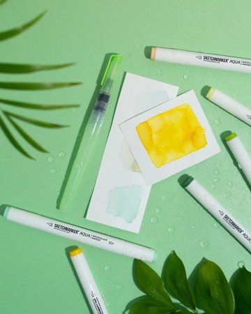 Кисть акварельная SKETCHMARKER с резервуаром для воды, средняя MPSWBMEDIUM