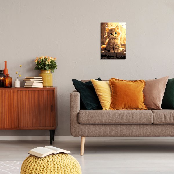 Набор для раскрашивания по номерам (холст на подрамнике) ФРЕЯ 30 х 20 см "Солнечные котики" PNB/PS-311