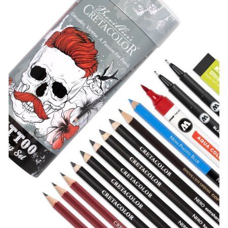 Набор для скетчинга CRETACOLOR Tattoo 14 предметов, мет.упаковка CR40083 Набор для скетчинга CRETACOLOR Tattoo 14 предметов, мет.упаковка CR40083