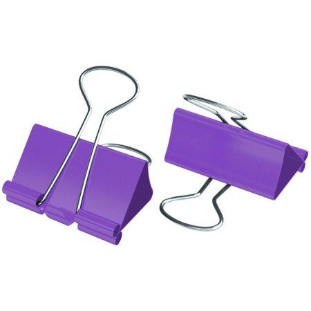 Зажимы для бумаг 19 мм Berlingo 10 шт цветные, ПВХ упак., европодвес, фиолетовые RE-BC1019a