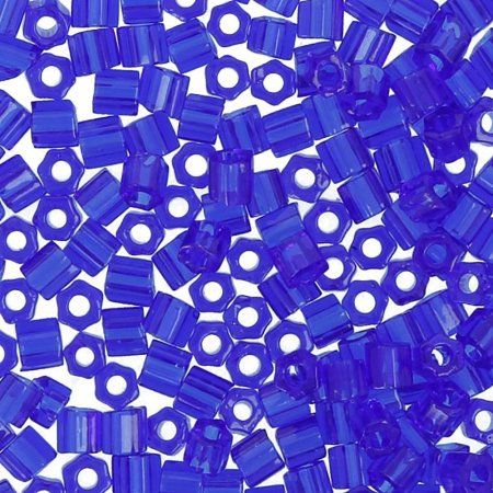 Бисер Япония TOHO 11/0 HEXAGON №1 2.2 мм 5 г №0008 яр.синий TOHO-HEX-2.2-0008