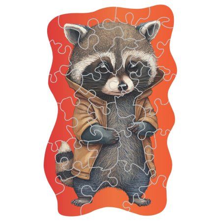 Деревянный пазл в яйце ТРИ СОВЫ "Енот" RE-ДП_55041/ПЗ00119