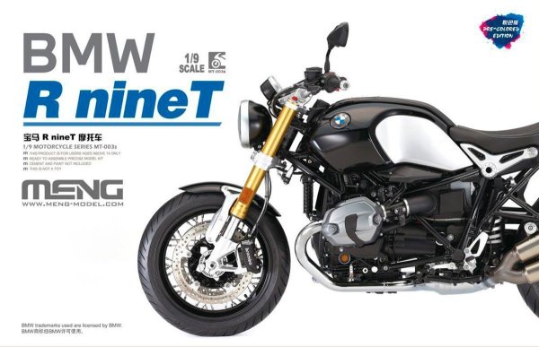 Сборная модель MENG Мотоцикл BMW R nineT (Pre-colored Edition) 1/9 пластик MT-003s