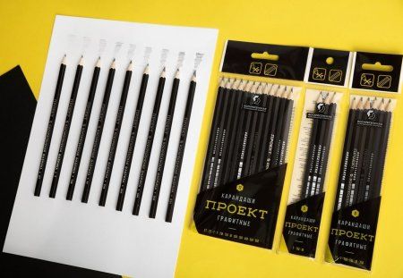 Набор графитных карандашей ОПП ВКФ "Проект" заточенный 6 шт ассорти 6P-4010