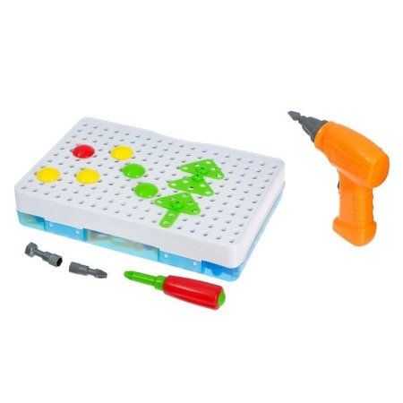 Конструктор винтовой "Конструктики" 193 детали, с шуруповертом №Sl-02675 SIM-4348348