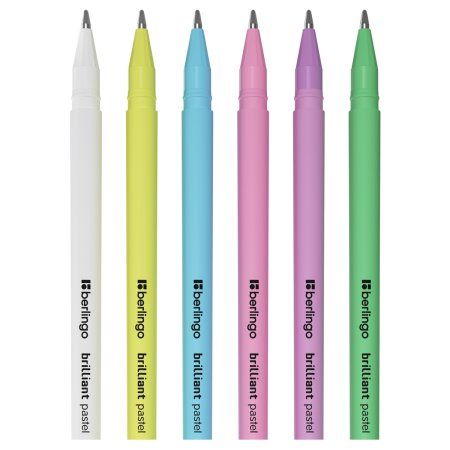 Набор гелевых ручек Berlingo "Brilliant Pastel" 6 шт 6 цв 0.8 мм, корпус ассорти RE-CNg_60606