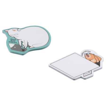 Самоклеящийся блок фигурный MESHU "Workcat" 40л, ассорти, европодвеc RE-MS_64888